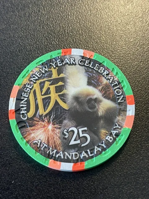 $25 Mandalay Bay Year Of The Monkey 2004 Las Vegas Casino Chip
