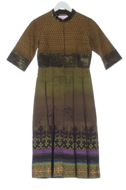 NIKI MAHAJAN Robe chemisier Dames T 40 bronze-noir-violet style décontracté