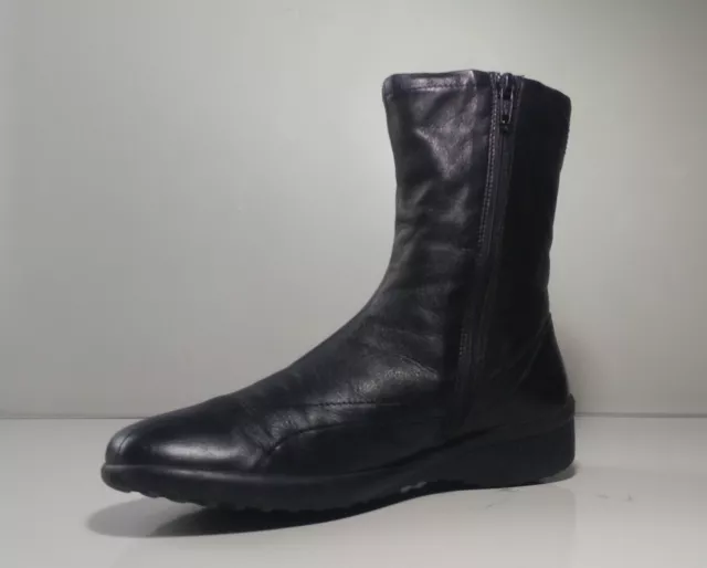 STONEFLY Italy Women's Blk Leather Side Zip Up Mid Calf Boot Sz EU 38 / US 7.5 M