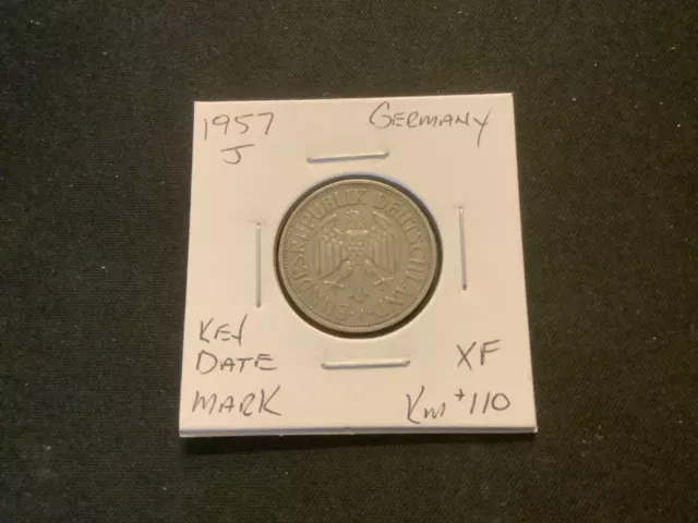 Germany 1957J Mark (Key Date) XF Nice Coin #R4811