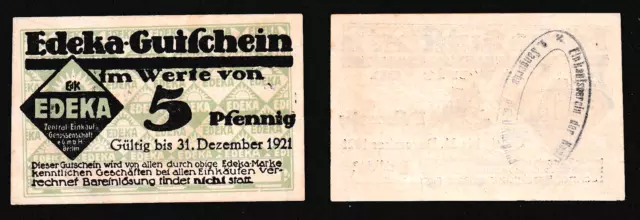 Sangerhausen - Edeka - Einkaufsverein der Kaufleute - 5 Pf. - bis 31.12.1921