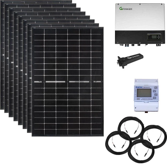 3000 WATT HYBRID Solaranlage, Basisset einphasig, Growatt