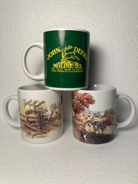 John Deere Gibson Vintage Nostalgic 11oz Coffee Cup Mug Set Of 3