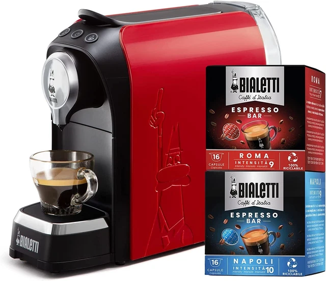 Macc.Caffe BIALETTI SUPER " CF69" NUOVA SIGIL.ORIGIN ROSSA+32 Capsule OMAGGIO