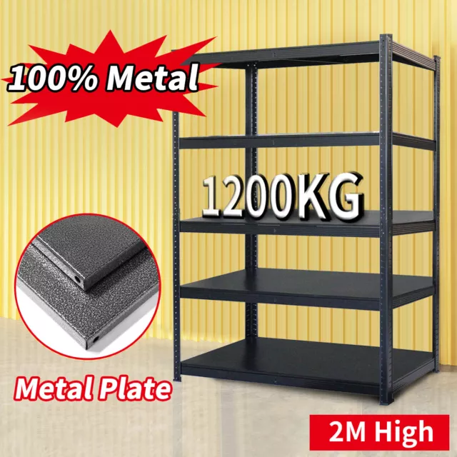 2M High ！All metal Warehouse Rack Garage Shelving Pallet Racking Storage Shelves