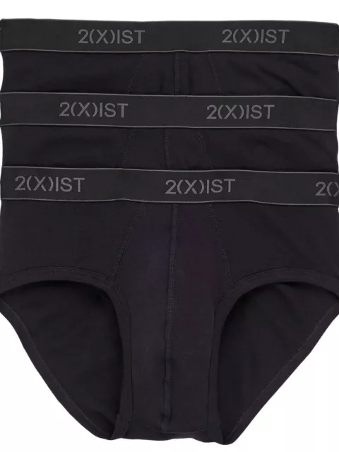 2(x)ist L9156 Mens 3-Pack Black Essential No-Show Briefs Size Large 2