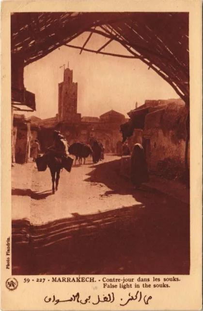 CPA AK MAROC MARRAKECH Contre-jour dans les souks Flandrin (37994)