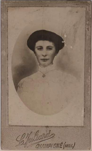 L. Juliard Champigné Photographie Carte de visite Cdv Vintage Albumine 