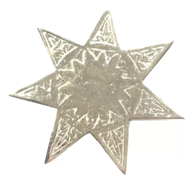 7 Pointed Star Emblem Orange Lodge Order Nickel Plated for Collarette Sash