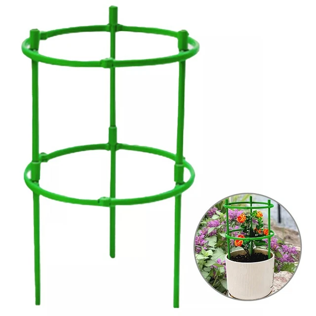 INIFLM Confezione da 20 supporti per piante a stelo singolo, anelli di supporto per fiori in fibra di vetro tralicci per pianta, supporto per gabbia per piante Amaryllis peonia pomodori