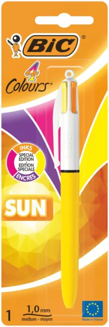 BIC 4 Couleurs Sun Stylo-Bille Rétractable Pointe Moyenne 10 mm - Encres Fant...