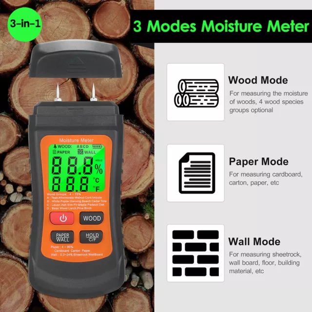 Neu Holzfeuchte Messgerät Feuchtigkeitsmesser - moisture meter DE