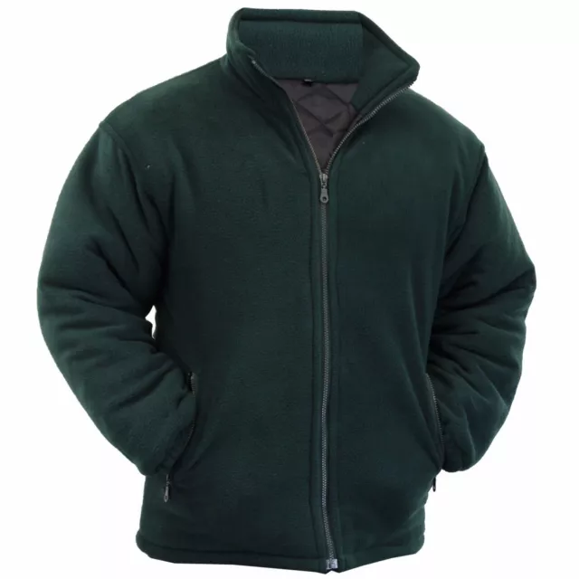 Men's Padded Thick Fleece Warm Winter Jacket Full Front Zip Closure Size S-5XL