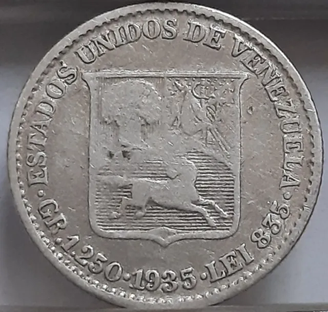 Venezuela 1/4 Bolivar 1935 Y#20 Silver 0.835 (2390)