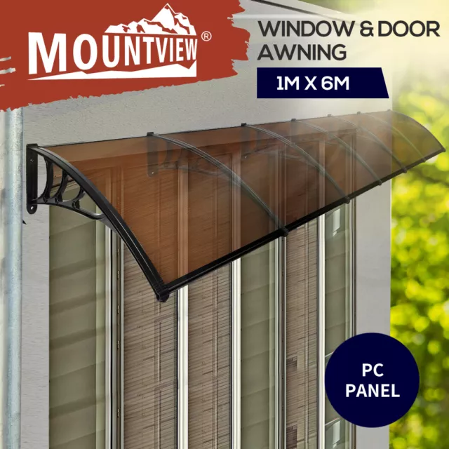 Mountview Window Door Awning Canopy Outdoor Patio Sun Shield Rain Cover 1M X 6M