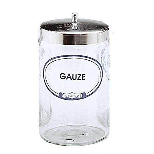 Grafco Labeled Glass Sundry Jar - Gauze with Lid, Apothecary Medical Supplies...