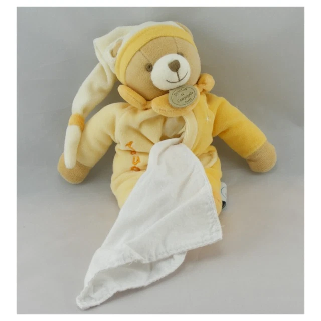 Doudou et compagnie pantin ours jaune mouchoir - 6384
