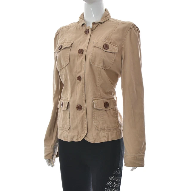 GAP Women's Cargo Pocket Front Military Short Jacket Size 16 brown Authentic