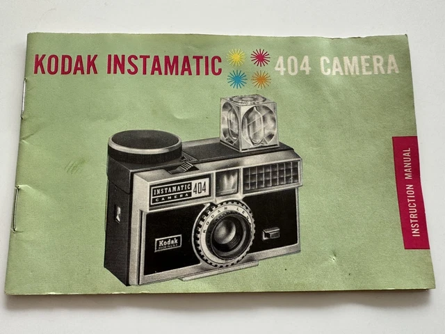 Folleto de instrucciones vintage para cámara Kodak Instamatic 404