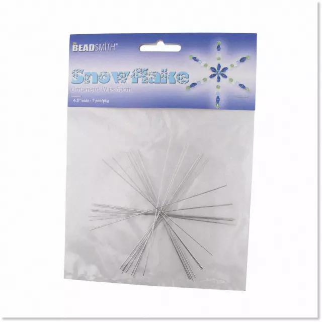 "Sparkling Wire Snowflake Set - 4.5" Diameter - 0.8mm Thick - 7 Pieces/Pack - Pe