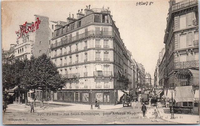 75007 PARIS - rue st dominique prise de l'avenue Rapp