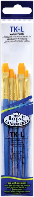 Paquete de 6 cepillos Royal Langnkel Gold Taklon Value Pack - 5/paquete - TK-L