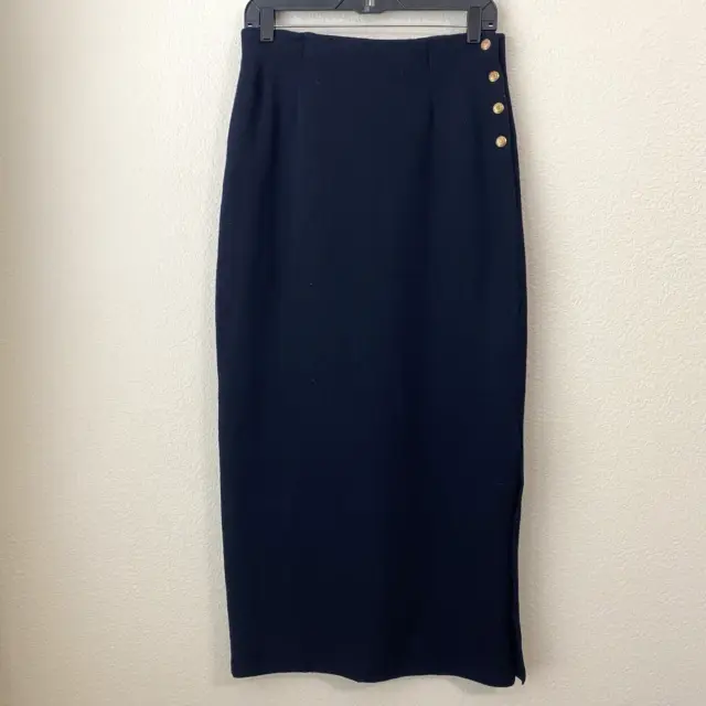 Ralph Lauren Skirt Womens Size Medium Navy Knit Maxi