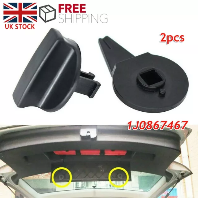 For VW Golf Audi Warning Triangle Cover Turn Knob Mounting Bracket Clip Pair Set