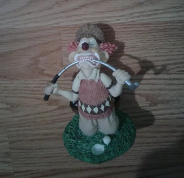 Vintage Slapstix Bye Bye Birdie Golfer Creepy Clown Figurine 4 ⅝” Tall 1997