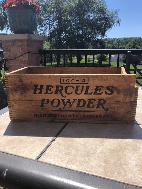 Hercules Powder High Explosives Antique Wooden Box Red No. 4