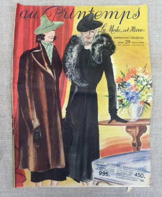 Catalogue De Mode Vintage "Au Printemps" Grands Magasins Paris - Années 1900-1960