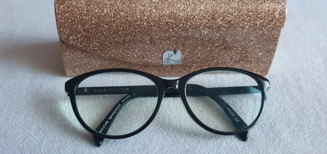 Kylie Minogue black cat's eye glasses frames. Spinning Around. With case.