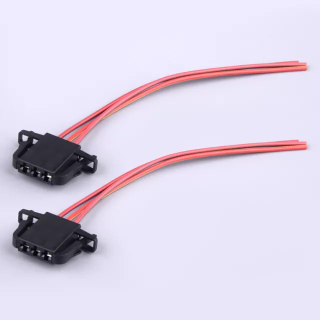 2Pcs 3-Pin Connector Socket Cable 1J0972703 Fit For VW Volkswagen Golf Passat