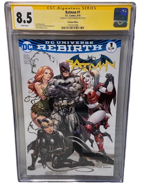 Batman #1 Hastings Color Variant 1St App Key Cgc Ss 8.5 Vf+ Tyler Kirkham Signed