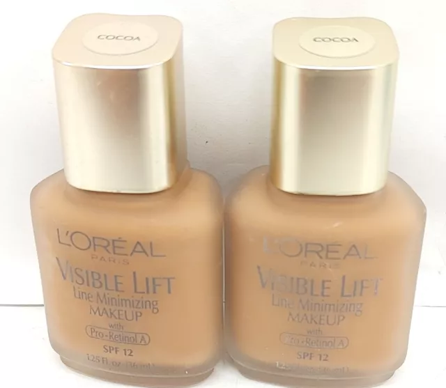 Loreal Visible Lift Line Minimizing Makeup Cocoa 1.25oz Lot of 2 As pictured🌸
