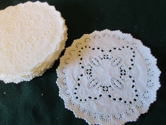 25 Round White 5" Paper Lace Doilies