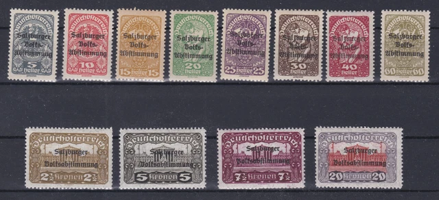 1921 Lokalausgabe zur Salzburger Volksabstimmung Postfrisch ** 12 Werte