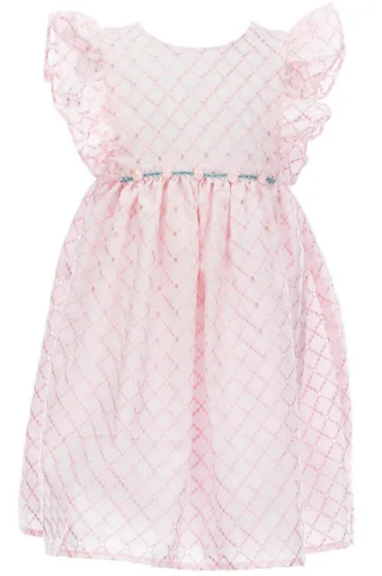 Laura Ashley Little Girl's Flutter Sleeve Eyelet Embroidered Fanciful Dress-6