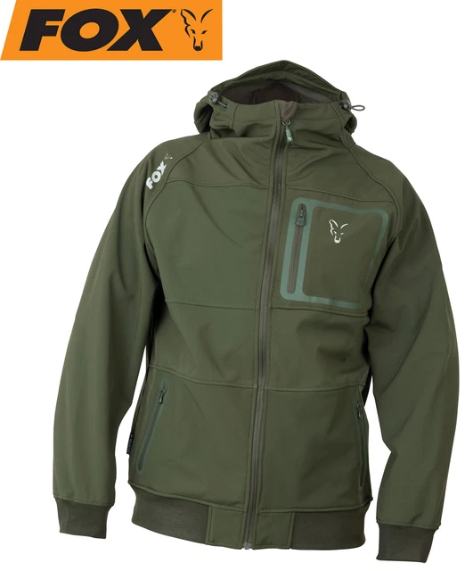 Fox Collection Greensilver Shell Hoodie - Softshell Pullover zum Karpfenangeln