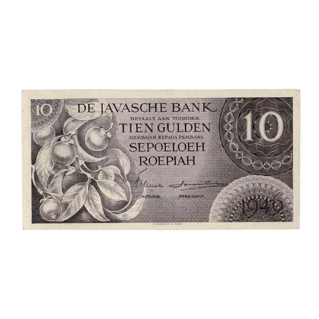 Néerlandais Indes 10 Gulden 1946 Violet P-90 VF