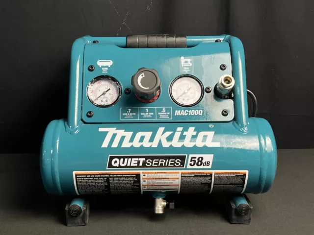 Makita MAC100Q Quiet Series 58DB Air Compressor 1/2 HP 1 Gallon Compact Used Makita MAC100Q Quiet Series 58DB Air Compressor 1/2 HP 1 Gallon Compact Used