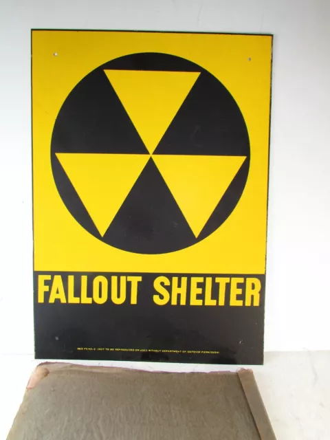 NOS Vintage Fallout Shelter Sign Unopened  1950s Never Displayed REAL THING!
