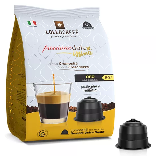 64 (4x16) Capsule Compatible Nescafe' Dolce Gusto Lollo Café' Or Espresso