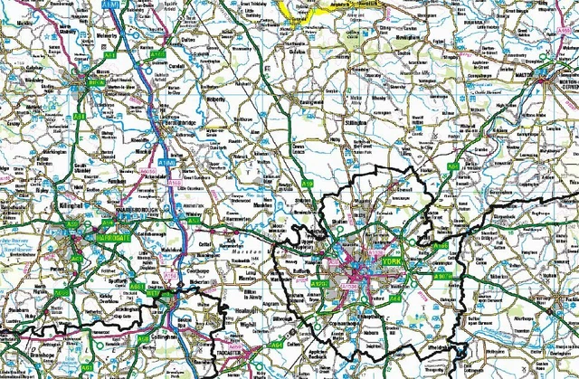 COUNTY WALL MAP OF YORKSHIRE - ORDNANCE SURVEY LAMINATED EDN - NEW for ...