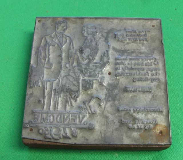 VINTAGE PRINTING PLATE BLOCK Canada  Pub of clothing The Vendome