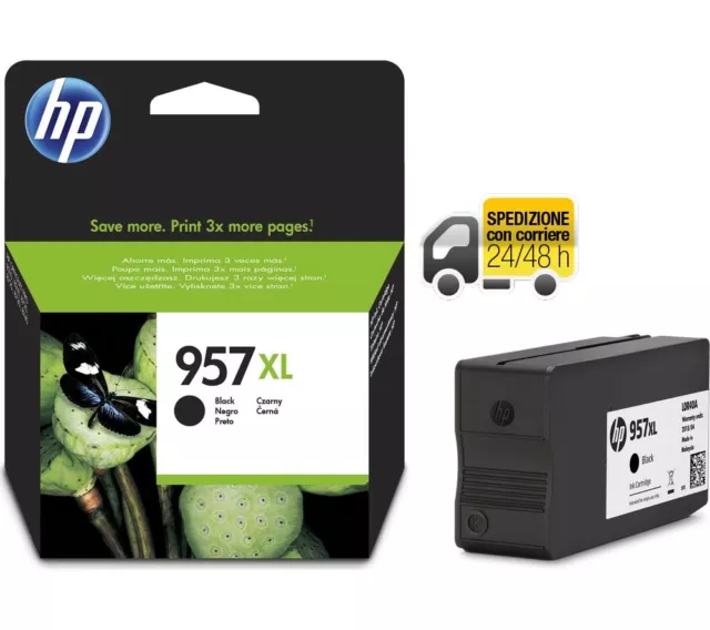 CARTUCCIA ORIGINALE INCHIOSTRO HP 957XL NERA L0R40AE OFFICEJET 7720 7730 scaduta