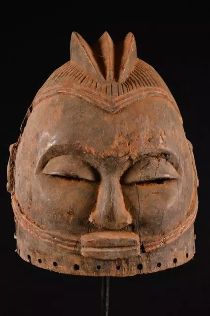 17579 Afrikanische Alte Suku Helmmaske / Helm Maske DR Kongo