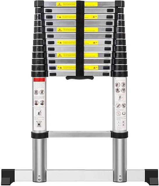 Scala 3,2 Metri SWANEW - Scala Telescopica In Alluminio, 3,2 M, Allungabile, Pieghevole Scala Professionale Per Interni
