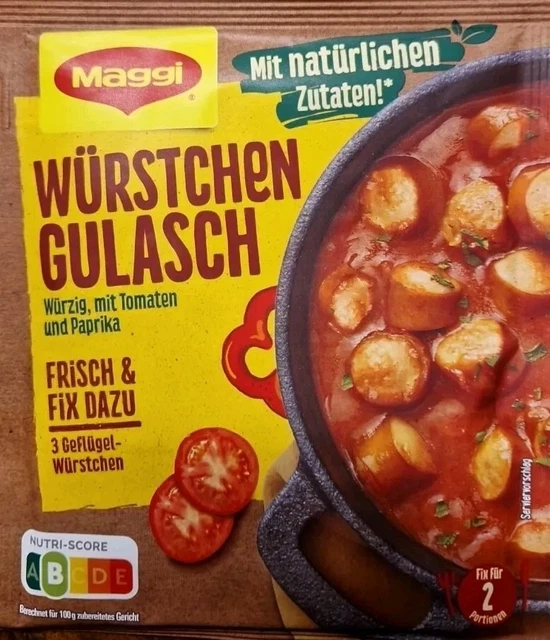 5X MAGGI FIX für Würstchen Gulasch mit Tomaten und Paprika für 10 ...