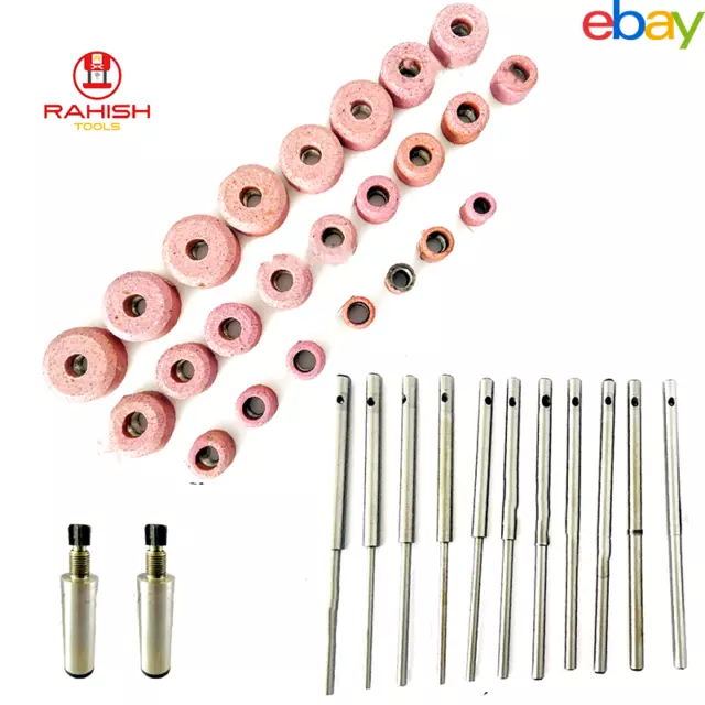 Sioux Valve Seat Grinding Wheels 24 Pcs with 11 Pcs Pilots + 2x Stone Holder USA